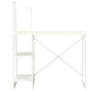 “Winter Sale""TOP Bureau moderne compact Blanc - Bureau avec étagère Blanc 102x50x117cm PRO66896