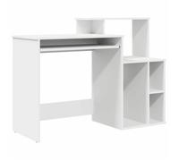 “Winter Sale""TOP Bureau moderne compact Blanc - Bureau avec Rangement avec étagère Blanc 120.5x44x88.5cm PRO33499
