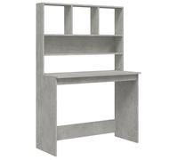 “Winter Sale""TOP Bureau moderne compact Gris - Bureau avec étagères Gris béton 102x45x148cm - bois d'ingénierie PRO82096