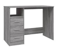 “Winter Sale""TOP Bureau moderne, compact Gris - Bureau avec tiroirs Sonoma gris 102x50x76cm - bois d'ingénierie PRO81304