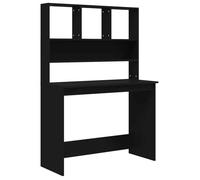 “Winter Sale""TOP Bureau moderne, compact Noir - Bureau avec étagères Noir 102x45x148cm - bois d'ingénierie PRO66320