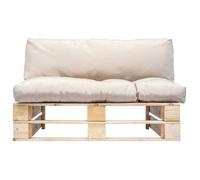 “Winter Sale""TOP Canapé de jardin Beige - Canapé de jardin palette avec coussins sable Pinède PRO83022