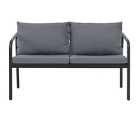 “Winter Sale""TOP Canapé de jardin Gris - Canapé de jardin à 2 places avec coussins Gris Aluminium PRO44088