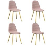 “Winter Sale""TOP Chaise de cuisine Rose - Chaises à manger lot de 4 Rose Velours PRO99703