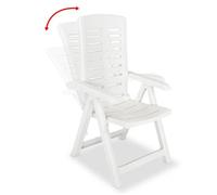 “Winter Sale""TOP Chaise de jardin Blanc - Chaises inclinables de jardin lot de 4 Plastique Blanc PRO93998