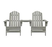 “Winter Sale""TOP Chaise de jardin Gris - Chaises de jardin Adirondack avec table bois de sapin gris PRO63769