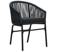 “Winter Sale""TOP Chaise de jardin Noir - Chaises de jardin lot de 2 Noir Rotin PE PRO83076