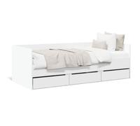 “Winter Sale""TOP Chambre Cadre de lit Contemporain 1 personne Blanc - Lit de jour avec tiroirs sans matelas blanc 90x190cm PRO80523