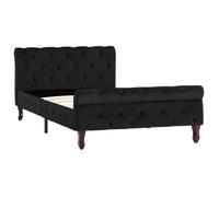 “Winter Sale""TOP Chambre Cadre de lit Contemporain 1 personne Noir - Cadre de lit sans matelas noir velours 100x200cm PRO67922