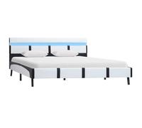 “Winter Sale""TOP Chambre Structure de lit Contemporain 2 personnes Blanc - Cadre de lit avec LED sans matelas blanc 140x200cm