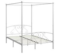 “Winter Sale""TOP Chambre Structure de lit Contemporain 2 personnes Blanc - Cadre de lit sans matelas avec baldaquin blanc 140x200cm