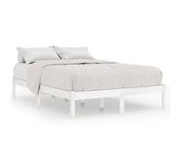 “Winter Sale""TOP Chambre Structure de lit Contemporain 2 personnes Blanc - Cadre de lit sans matelas blanc bois massif 140x190cm