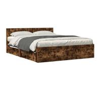 “Winter Sale""TOP Chambre Structure de lit Contemporain 2 personnes Brun - Cadre de lit et tête de lit sans matelas chêne fumé 160x20