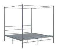 “Winter Sale""TOP Chambre Structure de lit Contemporain 2 personnes Gris - Cadre de lit à baldaquin sans matelas gris métal