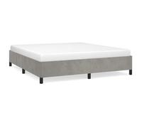 “Winter Sale""TOP Chambre Structure de lit Contemporain 2 personnes Gris - Cadre de lit sans matelas gris clair 160x200cm velours PRO