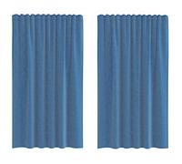 “Winter Sale""TOP Décoration de Chambre élégant Bleu - Rideaux en voile avec passe-tringles 2 pcs bleu royal PRO40227