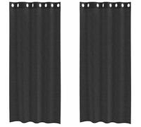 “Winter Sale""TOP Décoration de Chambre élégant Noir - Rideaux en voile avec œillets 2 pcs noir 140x225cm PRO88240