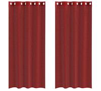 “Winter Sale""TOP Décoration de Chambre élégant Rouge - Rideaux en voile avec œillets 2 pcs rouge bordeaux PRO17991