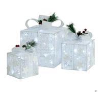 “Winter Sale""TOP Décoration de Noël Blanc - Boîtes-cadeaux de Noël décoratives 3 pcs Extérieur Intérieur PRO73906