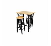 “Winter Sale""TOP Ensemble de salle à manger a un design sobre et élégant Noir - Ensemble de table à dîner Bois brun roux avec noir A