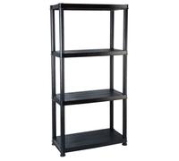 “Winter Sale""TOP Étagère industrielle Noir - Étagère de rangement à 4 niveaux Noir 61x30,5x130cm Plastique PRO27611