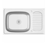 “Winter Sale""TOP Évier/lavabo pour cuisine/salle de bain Argent - Jeu d'évier de cuisine et égouttoir argenté 800x500x155 mm inox