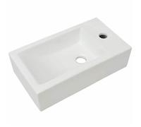 “Winter Sale""TOP Évier/lavabo pour cuisine/salle de bain Blanc - Vasque + trou de robinet Céramique Blanc 46x25 5x12cm PRO48770