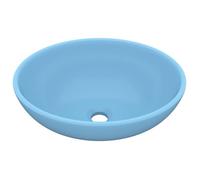 “Winter Sale""TOP Évier/lavabo pour cuisine/salle de bain Bleu - Lavabo ovale de luxe Bleu clair mat 40x33cm Céramique PRO79281