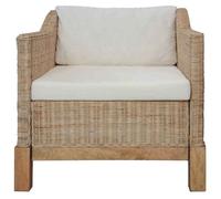 “Winter Sale""TOP Fauteuil Chaise de relaxation Brun - Fauteuil avec coussins Rotin naturel PRO96670