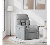 “Winter Sale""TOP Fauteuil Chaise de relaxation Gris - Fauteuil inclinable Gris clair Tissu PRO11475