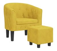 “Winter Sale""TOP Fauteuil Chaise de relaxation Jaune - Fauteuil avec repose-pied jaune velours PRO88695