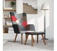 “Winter Sale""TOP Fauteuil Chaise de relaxation Multicolore - Chaise de relaxation avec repose-pied Patchwork Tissu PRO62142