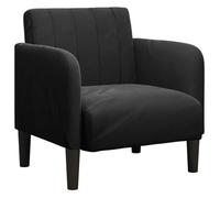 “Winter Sale""TOP Fauteuil Chaise de relaxation Noir - Fauteuil avec accoudoirs noir 54cm velours PRO45827