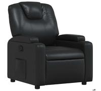 “Winter Sale""TOP Fauteuil Chaise de relaxation Noir - Fauteuil inclinable en similicuir noir PRO38974