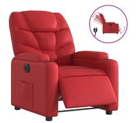“Winter Sale""TOP Fauteuil Chaise de relaxation Rouge - Fauteuil inclinable électrique Rouge Similicuir PRO12076
