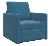 “Winter Sale""TOP Fauteuil/Chaise-Sofa Bleu - Canapé-lit avec coussin Bleu 74x77x81cm Velours PRO55486