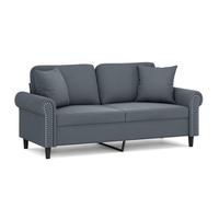 “Winter Sale""TOP Fauteuil/Chaise-Sofa Gris - Canapé 2 places avec oreillers gris foncé 140cm velours PRO60295