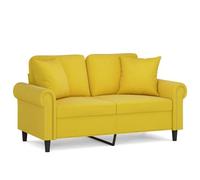 “Winter Sale""TOP Fauteuil/Chaise-Sofa Jaune - Canapé 2 places avec oreillers décoratifs jaune 120cm velours PRO86935