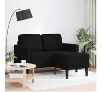 “Winter Sale""TOP Fauteuil/Chaise-Sofa Noir - Canapé 2 places avec méridienne en L noir 125cm tissu PRO58764