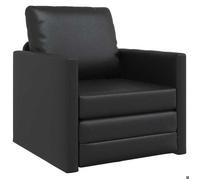 “Winter Sale""TOP Fauteuil/Chaise-Sofa Noir - Sofa Lit de Sol avec coussin Noir 74x77x81cm Faux cuir PRO52428