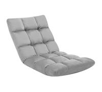 “Winter Sale""TOP Fauteuil long Gris - Chaise pliable de sol Gris clair Microfibre PRO35263