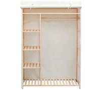 “Winter Sale""TOP Garde-robe Blanc - Garde-robe en tissu et bois de pin 110x40x170cm PRO57692