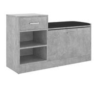 “Winter Sale""TOP Meuble à chaussures Gris - Banc à chaussures Gris béton 94,5x31x57cm Aggloméré PRO49187