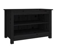 “Winter Sale""TOP Meuble à chaussures Noir - Banc à chaussures Noir 70x38x45,5cm - bois de pin massif PRO65152