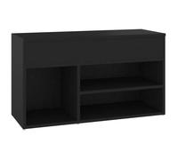 “Winter Sale""TOP Meuble à chaussures Noir - Banc à chaussures Noir 80x30x45cm - Bois d’ingénierie PRO96937