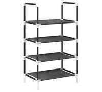 “Winter Sale""TOP Meuble à chaussures Noir - Étagère à chaussures 4 niveaux 44x28x77cm tissu non-tissé PRO83102
