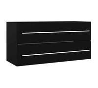 “Winter Sale""TOP Meuble de lavabo de salle de bain Noir - Armoire d'évier Noir 100x38 5x48cm - Bois d’ingénierie PRO66915