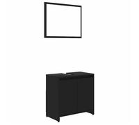 “Winter Sale""TOP Meuble de lavabo de salle de bain Noir - Ensemble de meubles de salle de bain Noir Aggloméré PRO85634