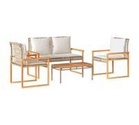 “Winter Sale""TOP meuble d'extérieur arrière-cour, terrasse Beige - Salon de jardin avec coussins 4pcs mélange beige résine tressée