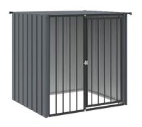 “Winter Sale""TOP niche pour chien polyvalente jouerr Noir - Niche pour chien avec toit noir 110x103x109cm acier galvanisé PRO59155